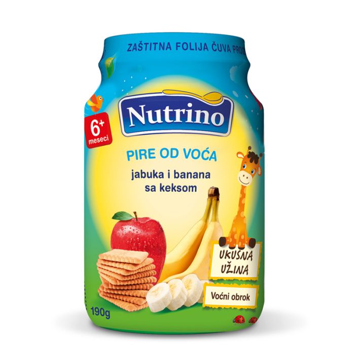 Nutrino Voćni pire Jabuka Banana sa Keksom 190g