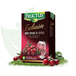 Fructus čaj Brusnica 51% filter 20 kesica