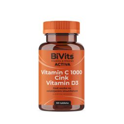 BiVits Activa Vitamin C 1000 + Zn + D3, 60 tableta