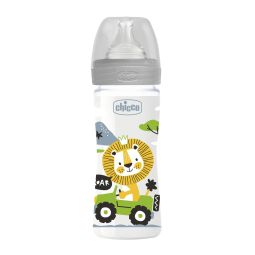 Chicco WB plastična flašica 250 ml, silikon, siva