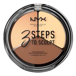 Paleta za konturisanje lica NYX Professional Makeup 3 Steps to Sculpt 3x5g Light