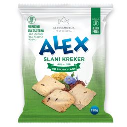 Bezglutenski slani kreker od prosa i lana alex 150g