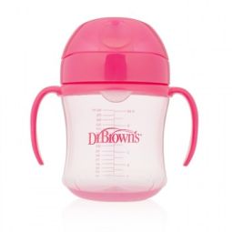 Dr.Brown's trening čaša 180ml sa mekanim jezičkom roze