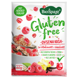 Bio Špajz Ovsena kaša sa malinom i vanilom bez glutena  60g