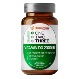 One Two Three Vitamin D3 2000IU 60 kapsula