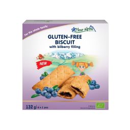 Fleur Alpine organski biskviti bez glutenski sa punjenjem od  borovnice 132g