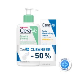 CeraVe Penušavi gel za čišćenje normalne do masne kože 236ml (-50% na gel) + Hidratantna nega za lice za normalnu i suvu kožu SPF50 52ml