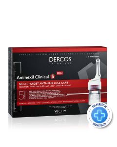 Vichy Dercos Aminexil Clinical 5 protiv opadanja kose za muškarce, 21 ampula