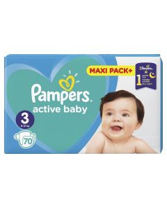 Pampers Active Baby JPM pelene, veličina 3 (6-10 kg), 70 komada