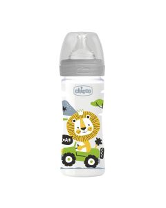 Chicco WB plastična flašica 250 ml, silikon, siva