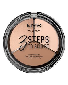 Paleta za konturisanje lica NYX Professional Makeup 3 Steps to Sculpt 3x5g Fair