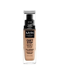 Mat tečni puder 24h NYX Professional Makeup Can't Stop Won't Stop 30ml Soft Beige