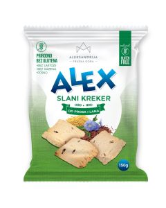 Bezglutenski slani kreker od prosa i lana alex 150g