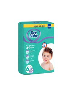 Evy Baby pelene jumbo 6 XL 16+kg 3 u 1 40 komada