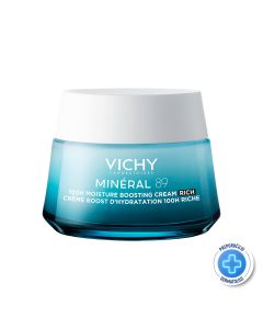 Vichy Mineral 89 Bogata krema za intenzivnu hidrataciju tokom 72 časa za suve do vrlo suve kože 50 ml