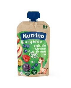 Nutrino Organic pauč jabuka, šljiva, jagoda, borovnica 100g