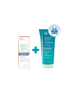 Ducray Keracnyl UV fluid SPF 50+, 50ml + Ducray Keracnyl penušavi gel 40ml Gratis