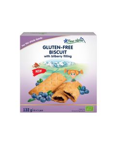 Fleur Alpine organski biskviti bez glutenski sa punjenjem od  borovnice 132g