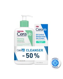 CeraVe Penušavi gel za čišćenje normalne do masne kože 236ml (-50% na gel) + Hidratantna gel krema za masnu kožu 52ml