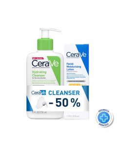 CeraVe Hidratantna emulzija za čišćenje normalne i suve kože 236ml (- 50% na emulziju) + Nega za lice SPF30 52ml